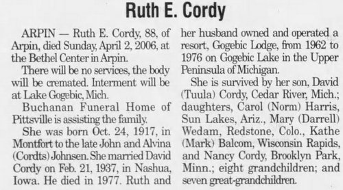 Weber Resort (Webers Resort, Gogebic Lodge) - Former Owner Passes Away April 2006 (newer photo)